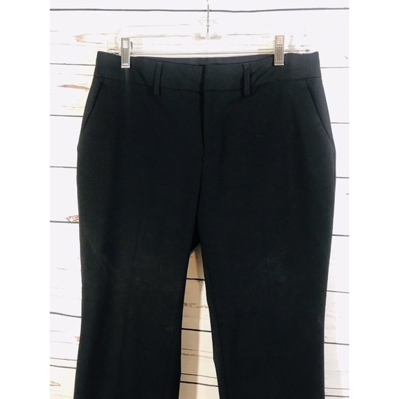 Gap Dress Pants Womens Sz 4 x  23 Crop Black Career Straight Leg Cuffed Flat - Picture 3 of 5